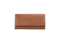 Load image into Gallery viewer, Burberry Porter Tan Leather Branded Embossed Clutch Flap Wallet