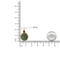 Load image into Gallery viewer, 18K Yellow Gold 3 1/2 Cttw Diamond and Round Green Tsavorite Gemstone Round Domed Drop Hoop Earrings (Brown Color, SI1-SI2 Clarity)
