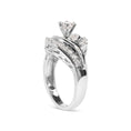 Load image into Gallery viewer, 14K White Gold 1.00 Cttw Round and Baguette cut Diamond Swirl Cocktail Ring (H-I Color, SI2-I1 Clarity)