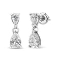 Load image into Gallery viewer, 14K White Gold Pear Shape Lab Grown Diamond Dangle Stud Earrings (G-H Color, VS2-SI1 Clarity)