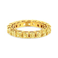 Load image into Gallery viewer, IGI Certified 18K Yellow Gold 5.0 Cttw Shared Prong Set Natural Fancy Yellow Cushion Diamond Eternity Band Ring (Yellow Color, VVS2-VS1 Clarity)