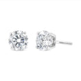 Load image into Gallery viewer, .925 Sterling Silver 1/2 Cttw Miracle Set Princess-cut Diamond Solitaire Stud Earrings (H-I Color, SI2-I1 Clarity)