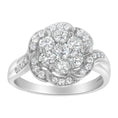 Load image into Gallery viewer, 14K White Gold Floral Cluster Diamond Ring (1 Cttw, H-I Color, SI2-I1 Clarity)
