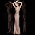 Load image into Gallery viewer, Women's Spring Royal Diamond Silver Sequined Fishtail Slim Sexy Evening Dress Dress