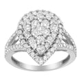 Load image into Gallery viewer, .925 Sterling Silver Diamond Cluster Ring (1 1/2 Cttw, H-I Color, I1-I2 Clarity)