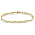 Load image into Gallery viewer, 14K Yellow Gold 1-1/2 Cttw Round Brilliant-Cut & Baguette Cut Diamond Bezel and Tapered Link 7" Tennis Bracelet (H-I Color, I1-I2 Clarity)
