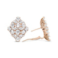 Load image into Gallery viewer, 18K Rose Gold 8 1/3 Cttw Pear and Round Diamond Floral Cluster Omega Earrings (F-G Color, VS1-VS2 Clarity)
