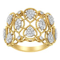 Load image into Gallery viewer, 14K Yellow Gold Diamond Art Deco Ring (1/2 Cttw, H-I Color, I1 Clarity)