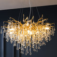 Load image into Gallery viewer, Postmodern Light Luxury Chandelier Water Drop Crystal Lamp Atmosphere