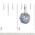 Load image into Gallery viewer, 18K White Gold Natural Blue Sapphire and Diamond Scattered Halo Drop and Dangle Leverback Earrings (H-I Color, SI1-SI2 Clarity)