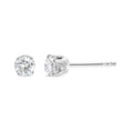 Load image into Gallery viewer, AGS Certified 14K White Gold 1.0 Cttw 4-Prong Set Brilliant Round-Cut Solitaire Diamond Push Back Stud Earrings (E-F Color, SI2-I1 Clarity)