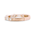 Load image into Gallery viewer, 14K Rose Gold 3/8 Cttw Baguette and Round Diamond Bridal Band - (H-I Color, VS1-VS2 Clarity)