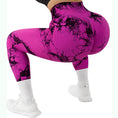 Load image into Gallery viewer, Tie-dye Peach Hip Yoga Pants Plus Size Seamless Hip-lifting Trousers