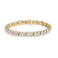 Load image into Gallery viewer, 14K Yellow Gold 4.00 Cttw Diamond Woven Composite Cluster and S-Link Bracelet (I-J Color, I1-I2 Clarity) - 7" Inches