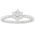 Load image into Gallery viewer, 10K White Gold Diamond Cluster Ring (1/4 Cttw, H-I Color, SI1-SI2 Clarity)