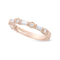 Load image into Gallery viewer, 14K Rose Gold 3/8 Cttw Baguette and Round Diamond Bridal Band - (H-I Color, VS1-VS2 Clarity)