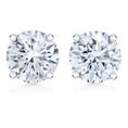Load image into Gallery viewer, AGS Certified 14K White Gold 1.0 Cttw 4-Prong Set Brilliant Round-Cut Solitaire Diamond Push Back Stud Earrings (H-I Color, SI2-I1 Clarity)