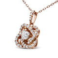 Load image into Gallery viewer, 14K Rose Gold 1.00 Cttw Diamond Criss Cross Infinite Swirl "18" Pendant Necklace (H-I Color, SI2-I1 Clarity)
