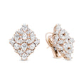 Load image into Gallery viewer, 18K Rose Gold 8 1/3 Cttw Pear and Round Diamond Floral Cluster Omega Earrings (F-G Color, VS1-VS2 Clarity)