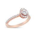 Load image into Gallery viewer, 18K Rose Gold 1/2 Cttw Composite Marquise Composite Diamond Oval Shaped Halo Engagement Ring (F-G Color, VS1-VS2 Clarity)