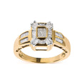 Load image into Gallery viewer, 10K Yellow Gold 1/2 Cttw Diamond Composite and Halo Ring (H-I Color, SI1-SI2 Clarity)