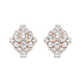 Load image into Gallery viewer, 18K Rose Gold 8 1/3 Cttw Pear and Round Diamond Floral Cluster Omega Earrings (F-G Color, VS1-VS2 Clarity)