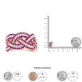 Load image into Gallery viewer, 18K Rose Gold Red Ruby and 7/8 Cttw Diamond Woven Braided Band Ring (F-G Color, VS1-VS2 Clarity)