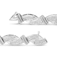 Load image into Gallery viewer, 14K White Gold 4.0 Cttw Invisble Set Princess-Cut Diamond Wave Style Link Bracelet (H-I Color, SI2-I1 Clarity) - 7"