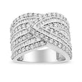 Load image into Gallery viewer, .925 Sterling Silver 2 3/8 Cttw Diamond Multi Row Overlay Band Ring ( J-K Color, I3 Clarity)