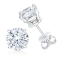 Load image into Gallery viewer, AGS Certified 14K White Gold 1.0 Cttw 4-Prong Set Brilliant Round-Cut Solitaire Diamond Push Back Stud Earrings (H-I Color, SI2-I1 Clarity)