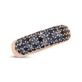 Load image into Gallery viewer, 18K Rose Gold Multi Row Blue Sapphire Domed Top Band Ring