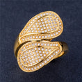 Load image into Gallery viewer, Luxury women's gold plated ring in diamonds
