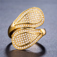 Load image into Gallery viewer, Luxury women's gold plated ring in diamonds
