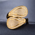 Load image into Gallery viewer, Luxury women's gold plated ring in diamonds
