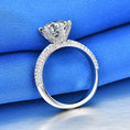 Load image into Gallery viewer, 18k white gold six-claw diamond ring Korean style couple engagement ring
