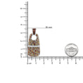 Load image into Gallery viewer, .925 Sterling Silver Brown Enamel 1 Cttw White and Brown Diamonds and  1.5mm Yellow and Orange Sapphire Gemstones Statement 18" Pendant Necklace (Brown and F-G Color, VS1-VS2 Clarity)
