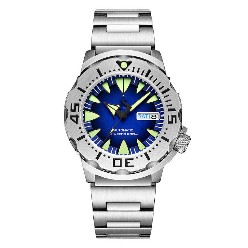 Men's Stainless Steel Luminous Waterproof Mechanical Action Watch