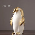 Load image into Gallery viewer, Gold White Penguin statue Home Decor
