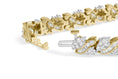 Load image into Gallery viewer, 14K Yellow Gold 4.00 Cttw Diamond Woven Composite Cluster and S-Link Bracelet (I-J Color, I1-I2 Clarity) - 7" Inches
