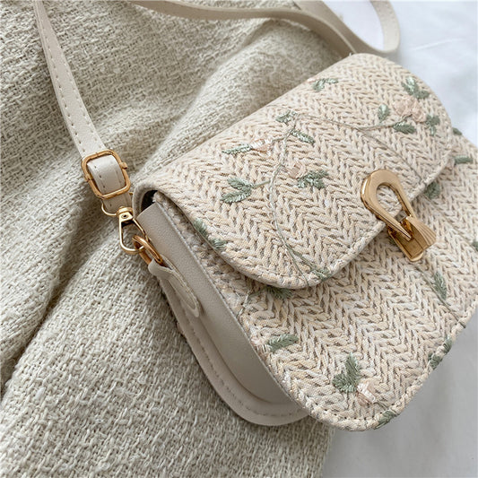 Gold Straw Woven Purse