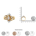 Load image into Gallery viewer, 10K Two-Toned 1/2 Cttw Round And Baguette-Cut Composite Pear Head Diamond Ring (H-I Color, I2-I3 Clarity)
