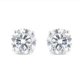 Load image into Gallery viewer, .925 Sterling Silver 1/2 Cttw Miracle Set Princess-cut Diamond Solitaire Stud Earrings (H-I Color, SI2-I1 Clarity)
