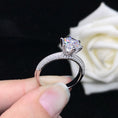 Load image into Gallery viewer, 18k white gold six-claw diamond ring Korean style couple engagement ring
