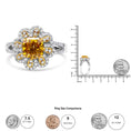 Load image into Gallery viewer, 18K White and Yellow Gold 2.17 Cttw Yellow Radiant Lab Grown Center Diamond Flower Ring (Yellow/G-H Color, VS1-VS2 Clarity)
