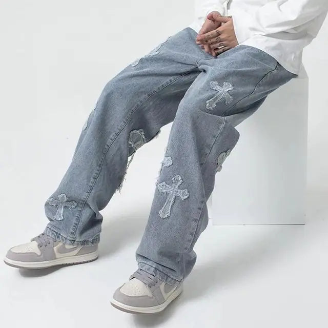 Cross Designer Low Rise Baggy Jeans