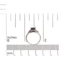 Load image into Gallery viewer, .925 Sterling Silver 9X7 mm Cushion Cut Blue Sapphire and White Diamond Step up Engagement Ring (I-J Color, I3 Clarity)
