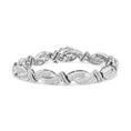 Load image into Gallery viewer, 14K White Gold 4.0 Cttw Invisble Set Princess-Cut Diamond Wave Style Link Bracelet (H-I Color, SI2-I1 Clarity) - 7"
