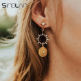 Load image into Gallery viewer, Sun Gold Diamond Earrings
