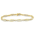 Load image into Gallery viewer, 14K Yellow Gold 1-1/2 Cttw Round Brilliant-Cut & Baguette Cut Diamond Bezel and Tapered Link 7" Tennis Bracelet (H-I Color, I1-I2 Clarity)
