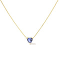 Load image into Gallery viewer, 14k Yellow Gold 3-Prong Martini Set Blue Tanzanite Trillion Solitaire 18" Pendant Necklace
